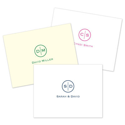 Circle Initials Foldover Note Cards